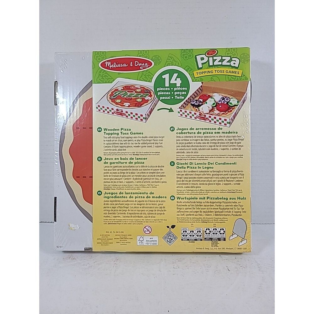 Melissa & Doug Wooden Double-Sided Pizza Topping Toss Games - Picture 2 of 3